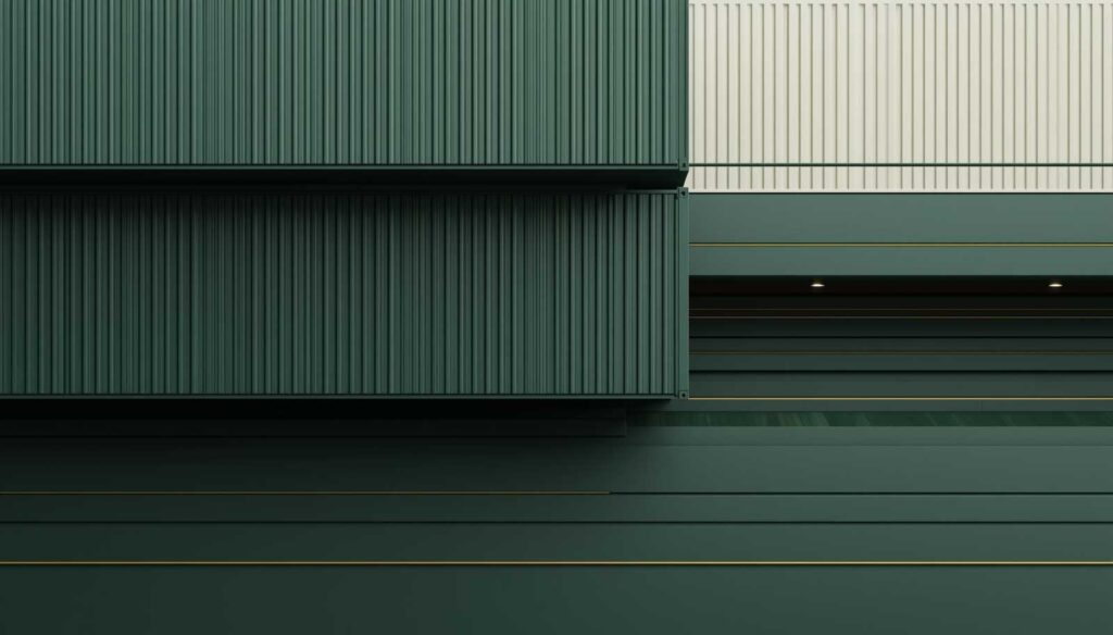 Abstract editorial image inspired by container ship